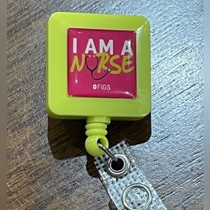 Figs Bright Yellow Nurse Badge Reel